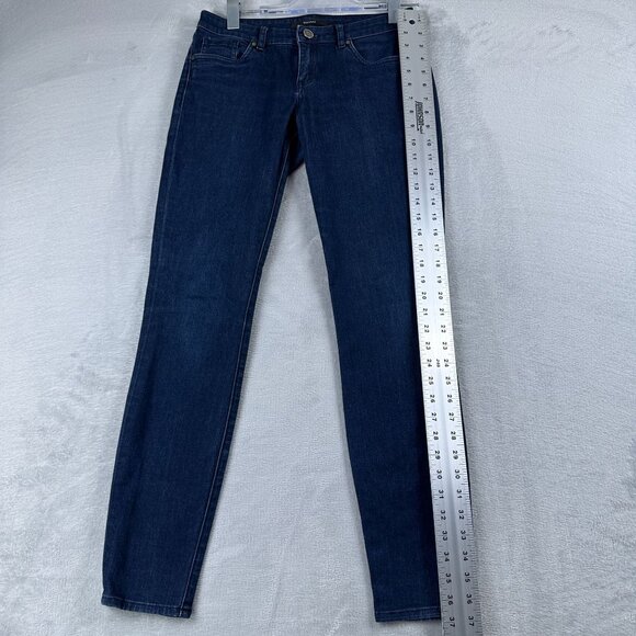 Tahari Skinny Jeans Womens Size 2 Low Rise Dark Wash Denim Stretch Blue - Picture 12 of 13